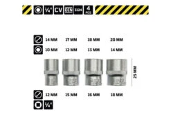 WGB Doppenset 1/4" Binnenzeskant, 4-delig -Rubi Shop DV 8 10391525 07 4c DE 20210318104659
