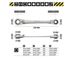 WGB Ring Ratelsleutel Omschakelbaar 14x16 - 17x19 Mm 16 WGB Ring Ratelsleutel Omschakelbaar 14x16 - 17x19 Mm -Rubi Shop DV 8 10391532 04 4c DE 20210318141655