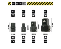 WGB Adapterset Voor Ratelsleutel, 4-delig 12 WGB Adapterset Voor Ratelsleutel, 4-delig -Rubi Shop DV 8 10391534 04 4c DE 20210318100659