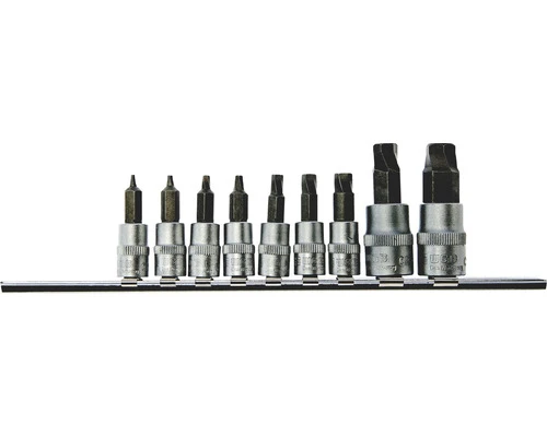 WGB Doppenset 1/4"+3/8" Met Gedraaide Bitinzet, 9-delig 3 WGB Doppenset 1/4"+3/8" Met Gedraaide Bitinzet, 9-delig