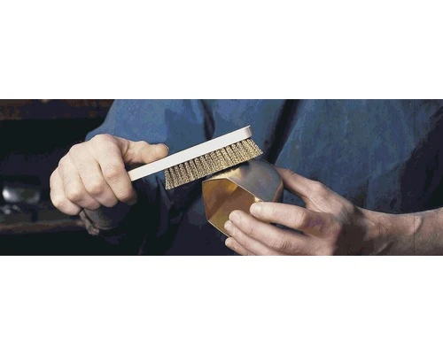 LESSMANN Handborstel Messing Draad 4-rijen 4 LESSMANN Handborstel Messing Draad 4-rijen - Afbeelding 2