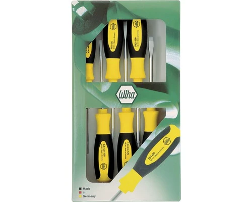 WIHA Set Schroevendraaiers, Sleuf/Pozidriv 6-delig 3 WIHA Set Schroevendraaiers, Sleuf/Pozidriv 6-delig