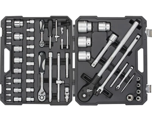 WGB Dopsleutelset 1/4" + 1/2" + 3/4", 54-delig 4 WGB Dopsleutelset 1/4" + 1/2" + 3/4", 54-delig - Afbeelding 2