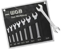 WGB Steeksleutel Set 6x7 Mm - 22x24 Mm In Roltas 8-delig